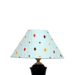 Foziq Black & Blue Printed Terracotta Table Lamps image 4