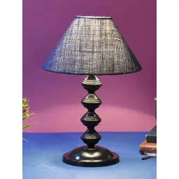 foziq Black & Blue Triangle Shape Textured Metal Table Lamp-picture-22