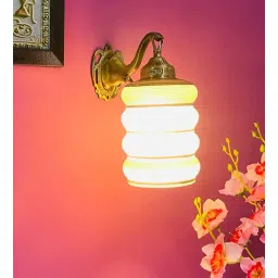 foziq Black & White B22 holder Metal & Glass Uplight Wall Scone-picture-19