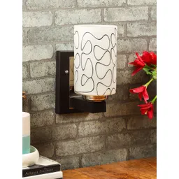 Foziq Black & White Printed Cylindrical Wall Lamp-picture-16