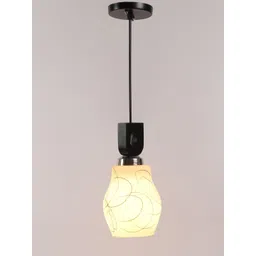 foziq Black & White Printed Glass Ceiling Lamp-picture-33