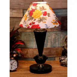 foziq Black & White Printed Metal Bell Shaped Table Lamp-picture-28