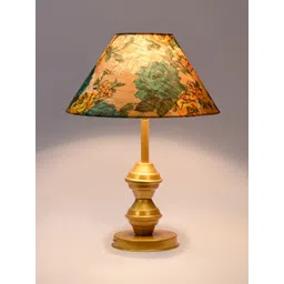 foziq Gold-Toned & Green Printed Table Lamp-picture-10