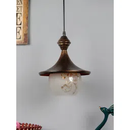 foziq Gold-Toned & White Printed Contemporary Ceiling Lamp-picture-30