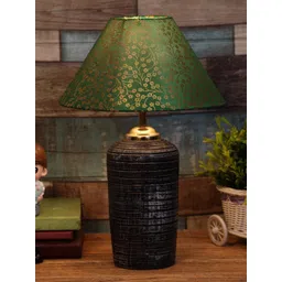 foziq Grey & Green Solid Terracotta Table Lamps With Shade-picture-17