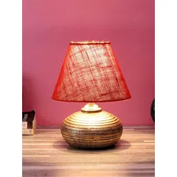 foziq Red Textured Frustum shaped Table Lamp-picture-33