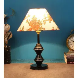 Orange & White Shade Table Lamp With Black Metal Base by Foziq-picture-13