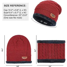 fqzilon Winter Sports Cap & Muffler for Men & Women Beanie Cap 1 Set| (RED) image 3
