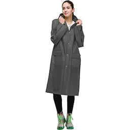 frackson Black EVA Rain Ponchos for Women Girl Reusable, EVA Raincoats with Hood for Women Rain Ponchos for Camping, Hiking, Music Festival, Scooty Travel Outdoor Activities- More Thickness (M)-picture-15