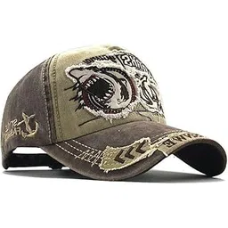 frackson Breathable Cotton Men Sun Visor Cap Baseball Adjustable Sport Summer for Golf Tennis Cricket Cycling Running Gym Sun UV Protection (Green Shark)-picture-21