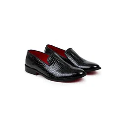 Franco Leone Men Textured Round Toe Slip-On Formal Shoes-picture-26