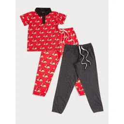 frangipani Boys Red & Grey Printed T-shirt with Pyjamas-picture-15
