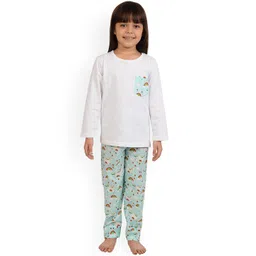 frangipani Unisex Kids White & Blue Night suit-picture-38