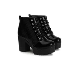 FRANINO PARIS Round Toe Lace Up Chunky Block Heeled Boots-image-49