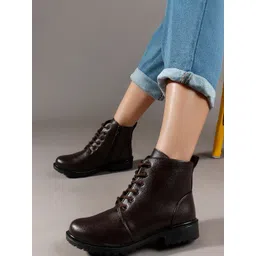 FRANINO PARIS Women Textured Round Toe Regular Boots-picture-16