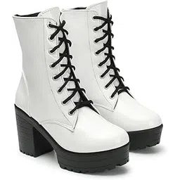 Smart Casual Patent Leather Lace Up Boots for Women's & Girl's-image-39