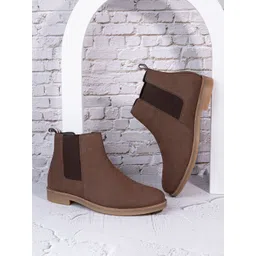 FRANKROMELLO Men Block Heeled Round Toe Chelsea Boots-picture-23