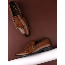 FRANKROMELLO Men Textured Formal Monk Shoes-picture-21