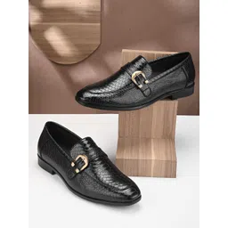 FRANKROMELLO Men Textured Formal Monk Shoes-picture-32