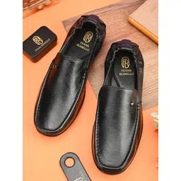 FRANKROMELLO Men Textured Leather Lightweight Loafers-picture-15
