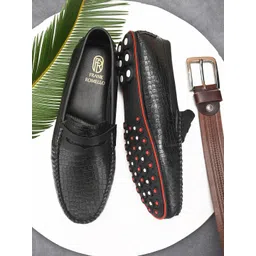 FRANKROMELLO Men Textured Lightweight Slip-On Loafers-picture-18