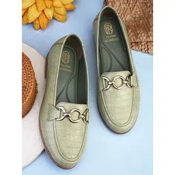 FRANKROMELLO Textured Round Toe Buckles Ballerinas-picture-25