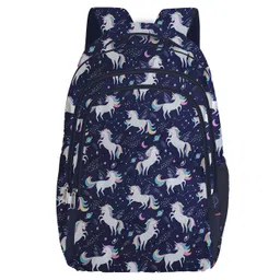 Frantic Premium Quality Blue Flying Unicorn School Bag for Kids - height - 16.9 inches-image-28