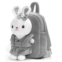 Frantic Premium Quality Soft Design Full Body Grey Rabbit Bag for Kids - 14 Inches-image-16