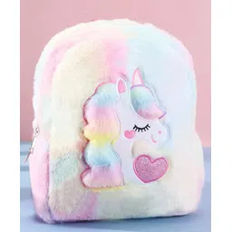 Frantic Premium Quality Soft Design Rabbit Multi Unicorn Heart Bag for Kids - 14 Inches-image-22