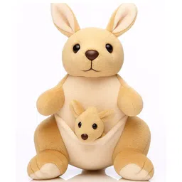 Frantic Premium Soft Toy Kangaroo for Kids Brown - Height 32 cm-image-37