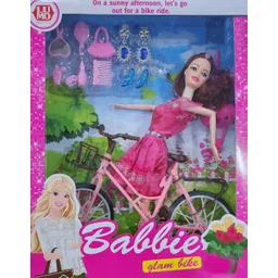 fratelli Babbie Doll with Cycle and 3D Eyes & Made to Move Hands with many Accessories-picture-40