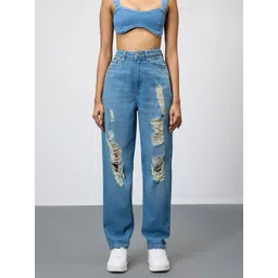 FREAKINS Women High-Rise Mildly Distressed Jeans-picture-29