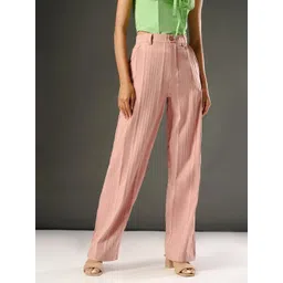 FREAKINS Women Relaxed Straight Leg Straight Fit High-Rise Trousers-picture-38