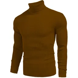 freaks Men Woven High Neck Brown Sweater-picture-27
