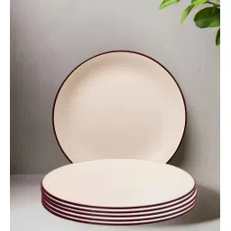 Freakway Ceramic Small/Quarter Plates Set of 6 Pcs | Stoneware Appetizer/Side Plates (7.4 Inch) | Microwave Safe, Dishwasher Safe | Kitchen, Dining, Restaurants, Gifting | Ivory White image 1