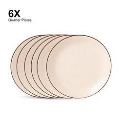 Freakway Ceramic Small/Quarter Plates Set of 6 Pcs | Stoneware Appetizer/Side Plates (7.4 Inch) | Microwave Safe, Dishwasher Safe | Kitchen, Dining, Restaurants, Gifting | Ivory White image 3