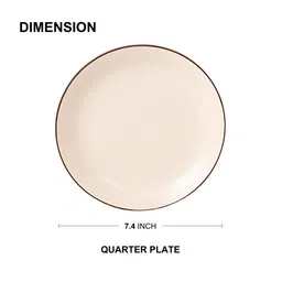 Freakway Ceramic Small/Quarter Plates Set of 6 Pcs | Stoneware Appetizer/Side Plates (7.4 Inch) | Microwave Safe, Dishwasher Safe | Kitchen, Dining, Restaurants, Gifting | Ivory White image 2