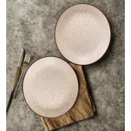 freakway (Set of 2) Sandstone Speckle 10.6 Inch Dinner Plate (White)-picture-35