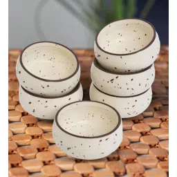 freakway (Set of 6) 150ml Handcrafted Ceramic Dinner Bowl (Cream)-picture-35