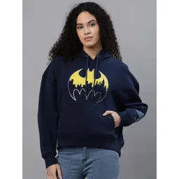 Free Authority Batman Printed Hooded Drop Shoulder Sleeves Cotton Sweatshirt-picture-12