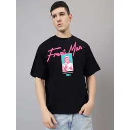 Free Authority Black Cotton Loose Fit Printed T-Shirt-picture-24