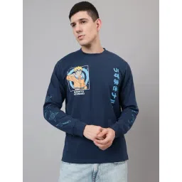 Free Authority Blue Cotton Blend Regular Fit Prined Sweatshirt-picture-41