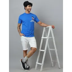 Free Authority Blue Cotton Printed Regular Fit T-Shirt image 4