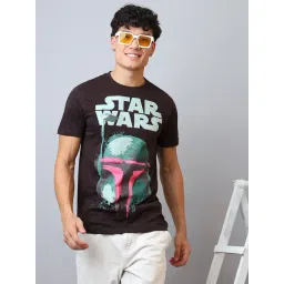 Free Authority Brown Cotton Star Wars Printed Regular Fit T-Shirt-picture-17