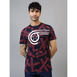 Free Authority Captain America Typography Round Neck Pure Cotton Printed T-Shirt-picture-24
