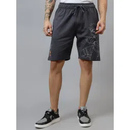 Free Authority Charcoal Grey Regular Fit Printed Shorts-picture-20