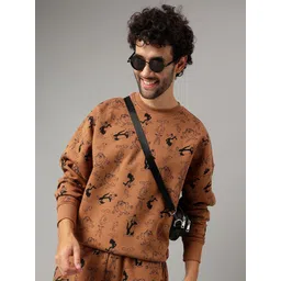 Free Authority Looney Tunes Printed Round-Neck Cotton Pullover Sweatshirt-picture-31