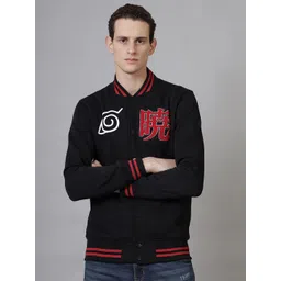 Free Authority Men Stand Collar Naruto Printed Varsity Jacket-picture-37