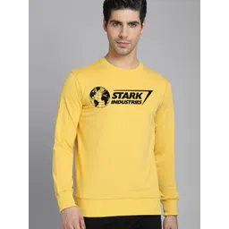 Free Authority Men Yellow Iron Man Printed Round Neck Sweatshirt-picture-15