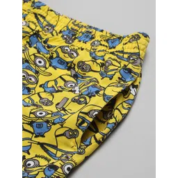 Free Authority Men Yellow Minions Printed Pure Cotton Boxers image 3